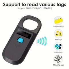 Pet Microchip Scanner RFID Reader 134.2KHz/125KHz Animal Chip Reader 128 Storage