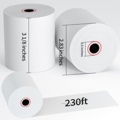 Thermal Receipt Paper Rolls Cash Register POS Terminal 31/8 x 230 Ft 5 Rolls