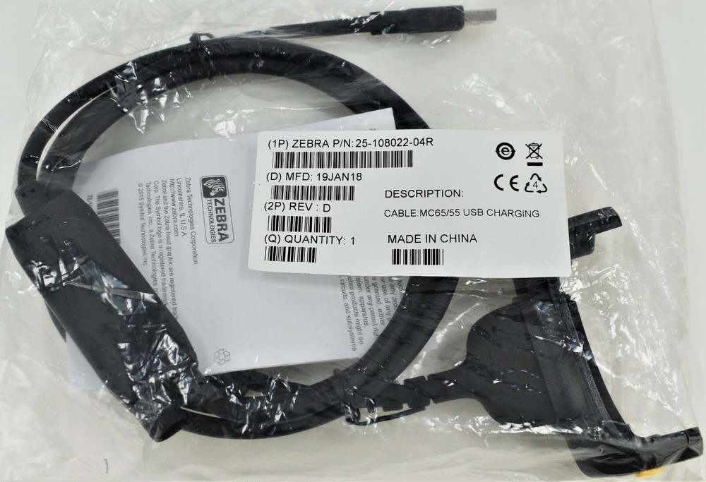 Zebra 25-108022-04R MC55 MC65 MC67 USB Charging Cable