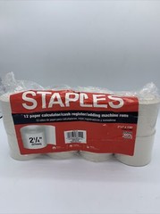 Staples Paper Rolls Calculator Cash Register Adding Machine 2 1/4&Prime; x 130 8 ROLLS