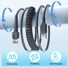 9.84ft USB A to RJ45 Scanner Cable For Zebra CS3070 DS3408-HD MC9190-G USB Cable