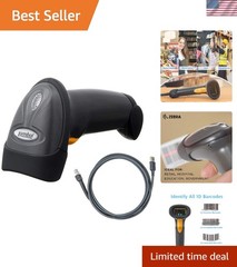 General Purpose Handheld 1D Bi-Directional Laser Barcode Scanner, Black