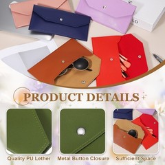 2Pcs PU Leather Envelope Wallet Money for Women Men,Leaf Green