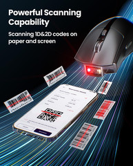 Wireless Mouse Barcode Scanner: 2-In-1 Bluetooth QR Code Scanner & Mouse Combo w