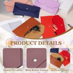 2Pcs PU Leather Envelope Wallet Money for Women Men,Oak