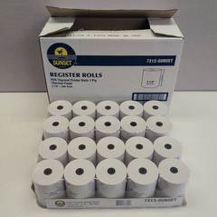 New 20 Register Rolls POS Thermal Printer Rolls 1 Ply 3 1/8 x 200&prime; – Sunset 7313