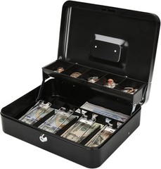 Large Cash Box with Money Tray and Lock – Safe Box for Cash Saving Key Lock M…