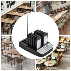 Wireless Restaurant Pager Guest Paging System 10 Beepers Queuing Calling Pagers