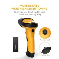 Inateck 1D Barcode Scanner Barcode Reader Wireless 2.4GHz Adapter Auto Scanning