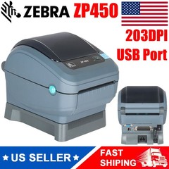 Zebra ZP450 203DPI USB Desktop Direct Thermal Shipping Label Printer US