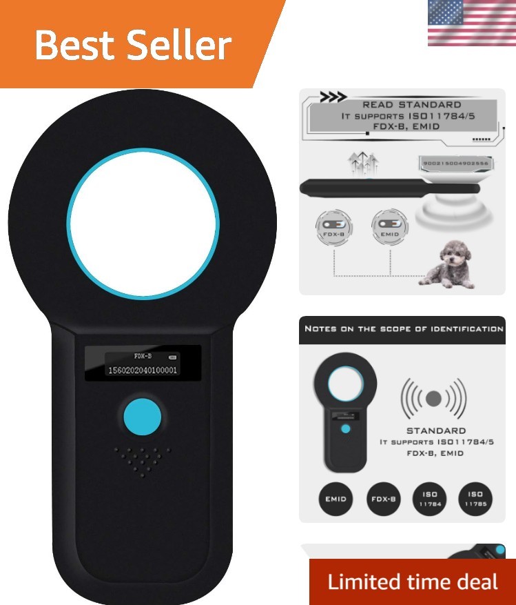 Efficient Pet Microchip Reader – Upload 1000 Records to PC, Lightweight Design