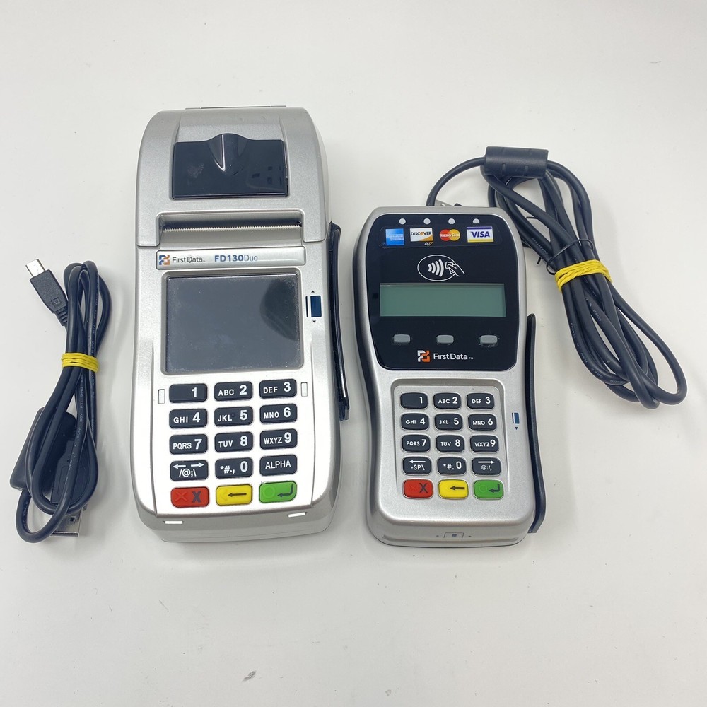 First Data FD130 Duo and FD-35 PIN Pad Credit Debit Card POS Terminal UNTESTED