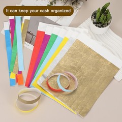 Pack of 50 Money Band Bundles, 9.8 x 0.7&Prime; Self-Adhesive Bill Wrappers, Red
