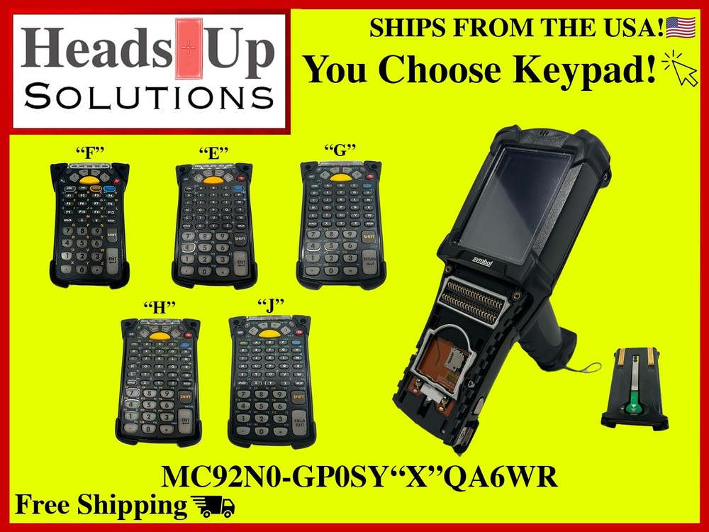 MC92N0-GP0SYEQA6WR Mobile Computer with 1 Battery / You Choose Keypad / Grade A