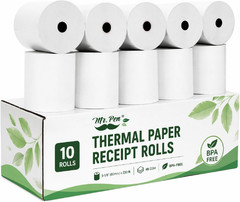 Premium Thermal Paper Rolls, 10 Pack, 3-1/8” x 230 Ft, BPA-Free