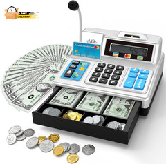 Calculator Cash Register – 103 Pcs Toy Cash Register, Store Set with Microphone