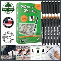 Currency Verification Pens with Upgraded Chisel Tip, Set of 18 Detecting Tools