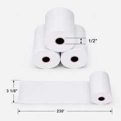 Thermal Receipt Paper Rolls 3-1/8 x 230ft, 10 rolls