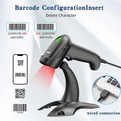USB Wired 2D 1D QR Code Barcode Scanner Stand Automatic HandsFree POS Reader