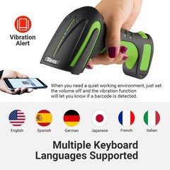 Barcode Scanner Wireless with Stand: Industrial Drop-resistant Green
