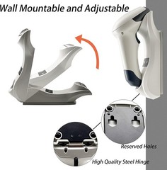 1D 2D Bluetooth Barcode Scanner w/ USB Cradle Wall-Mount Hands-Free White