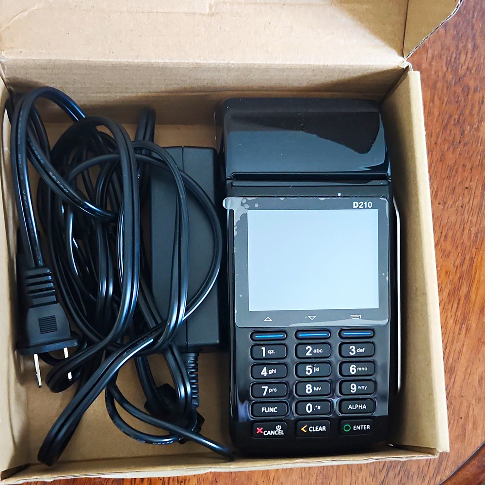 PAX D210 Wireless Credit Card Terminal POS Reader w/ Power Adapter & Box