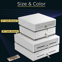 Compact Cash Register Drawer with Removable Coin Tray – 13&prime;, Key-Lock Security