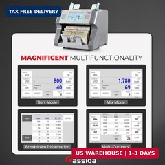 8800R V2 USA Premium Bank-Grade Mixed Denomination Money Counter Machine