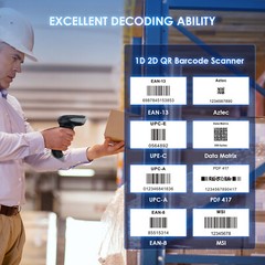 Eyoyo 1D 2D QR Code Wireless Barcode Scanner Library Warehouse Inventory Scanner