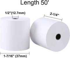 50 Rolls 2-1/4&Prime;x50&prime; Thermal Paper POS Cash Register Credit Card Terminal Receipt