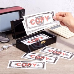 Beeveer 2 Pcs Acrylic Lockable Cash Box Organizer Money Holder Black