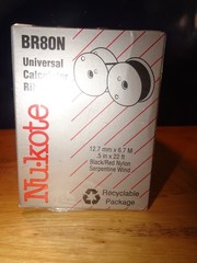 NuKote BR80N Universal Calculator Ribbon 1/2&Prime; x 7 Yards VTG NOS Lot of 6