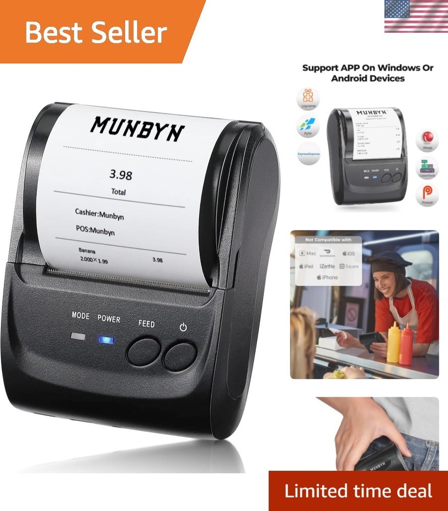 Lightweight Wireless POS Printer – 58mm Mobile Thermal Printing for Efficiency