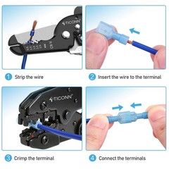 TICONN 800 Pcs Nylon Spade Quick Disconnect Terminals Male Female Kit