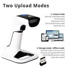 ScanAvenger Wireless Portable 1D&2D with Stand Bluetooth Barcode Black