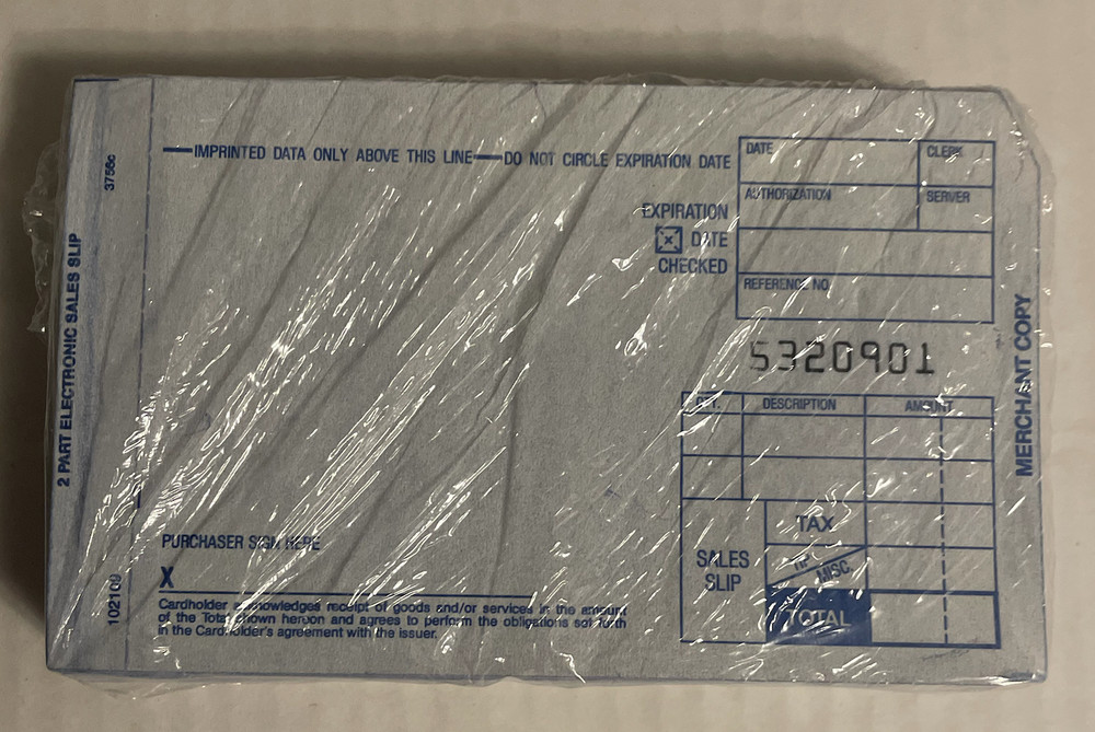 200 SHORT 2 PART Credit Card Imprinter Sale Slips Credit Charge Receipt Drafts
