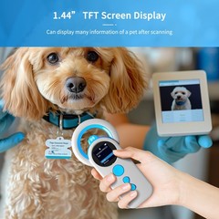 Bluetooth Pet Microchip Scanner Reader RFID EMID, 3-in-1 Portable Pet Chip Sc…