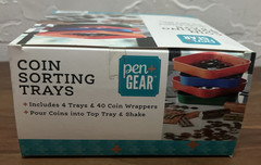 NEW – PEN & GEAR – COIN SORTING TRAYS 4 TRAYS & 40 COIN WRAPPERS INCLUDED