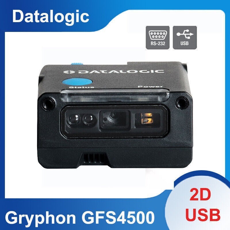 Datalogic Gryphon GFS4500 USB/RS232 1D 2D Barcode Scanner with Cable Red Light