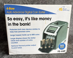 Royal Sovereign FS-44P 4-Row Auto Advance Digital Coin Sorter Tested Works