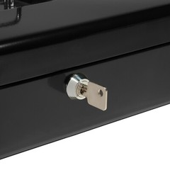 BARSKA Steel Cash Box Safe w/ Key Lock and Removable Tray in Black, CB11790