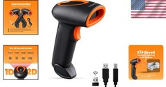 Rechargeable Wireless Barcode Scanner for 1D/2D Codes – Fast Charging & Storage