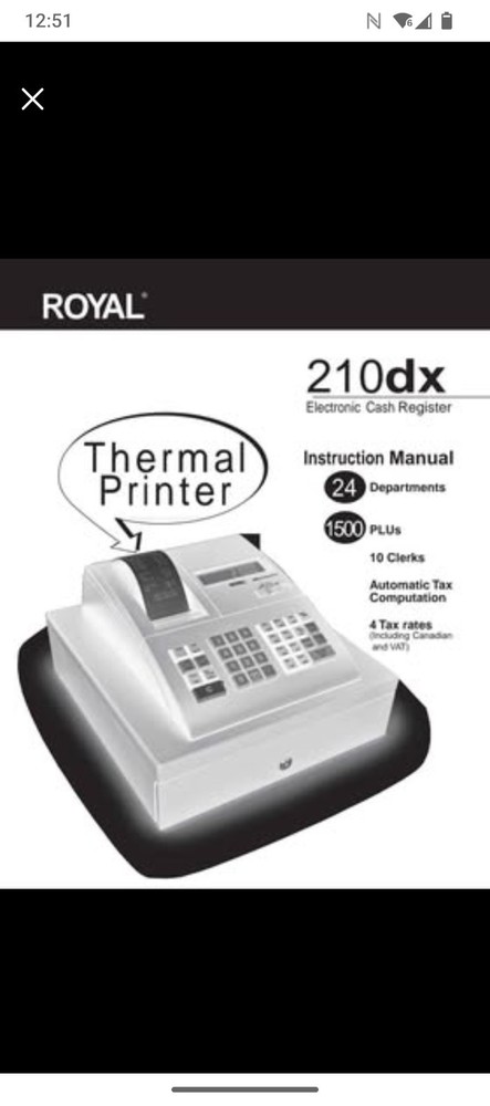 Royal 210DX Thermal Print Electronic Cash Register
