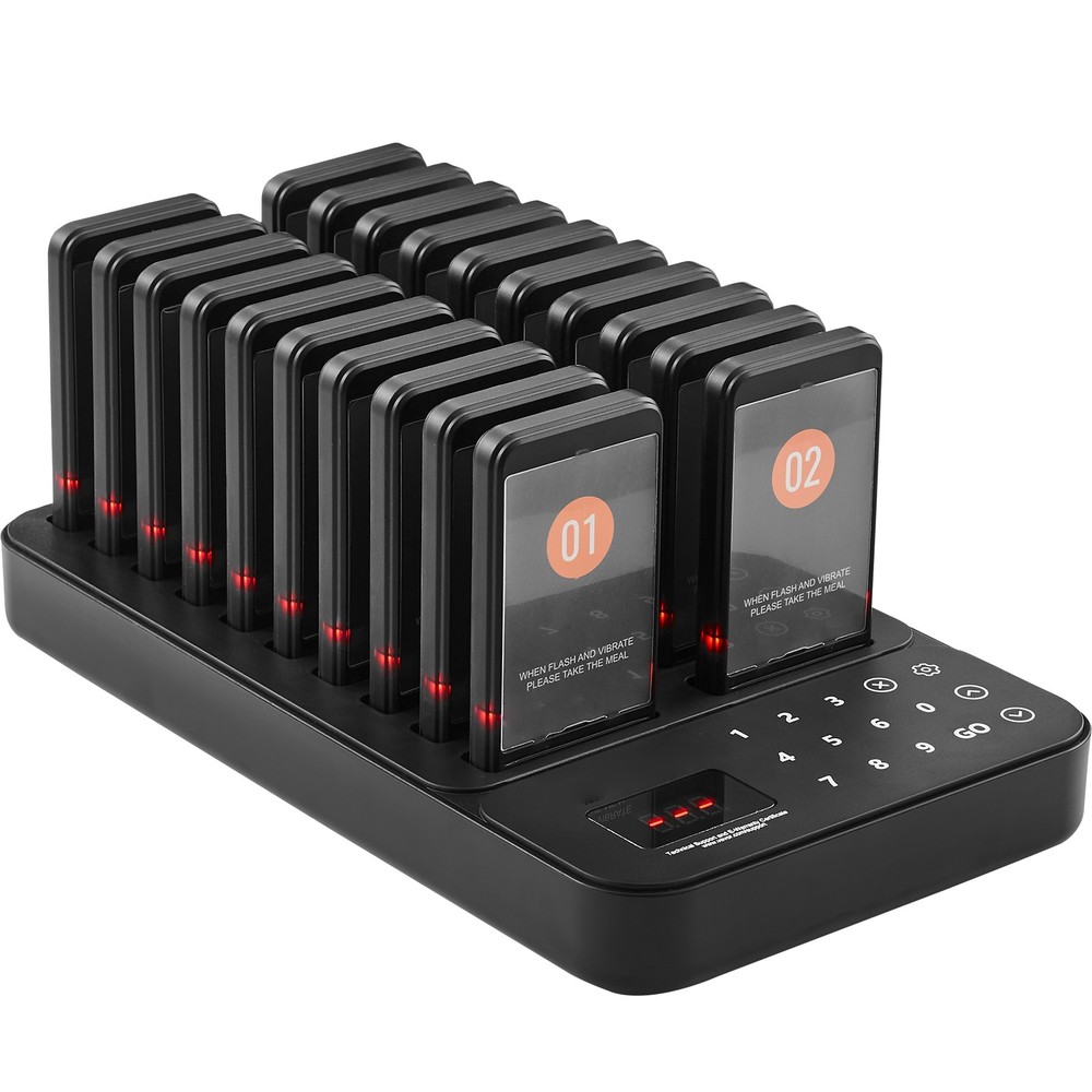Uimoso Restaurant Wireless Paging System with 20 Guest Call Coasters