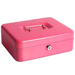 Cash Box with Money Tray Large Money Box with Key Lock 9.8 x 7.9 x 3.5 inches…