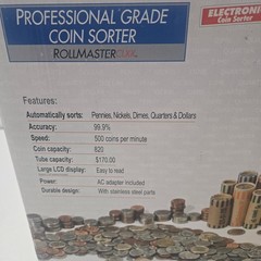 RollMaster CLXX Professional Grade Digital Coin Sorter # 7500