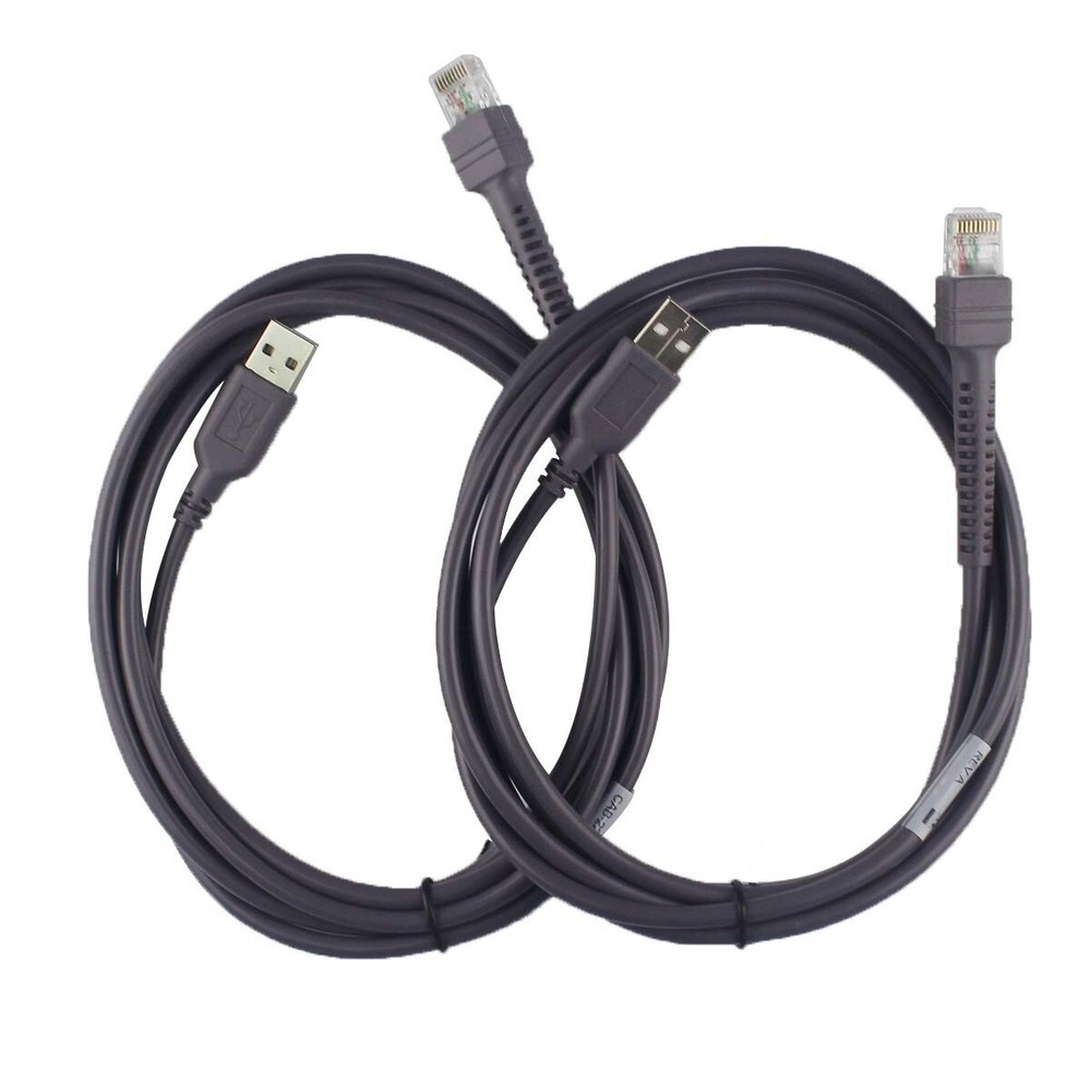PARTSHE 2-Pack USB Cable for Motorola Symbol LS2208 LS4208 DS6708 Barcode Scanne