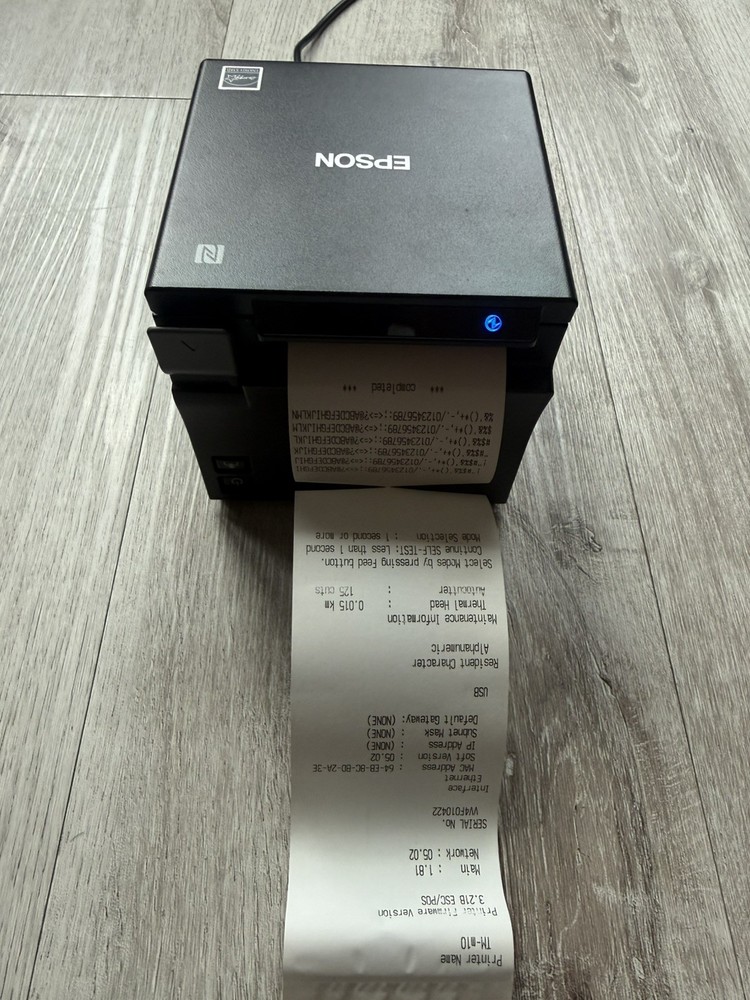 Epson TM-m10 POS Thermal Receipt Printer M332B USB/Ethernet – WORKING W/ CORD