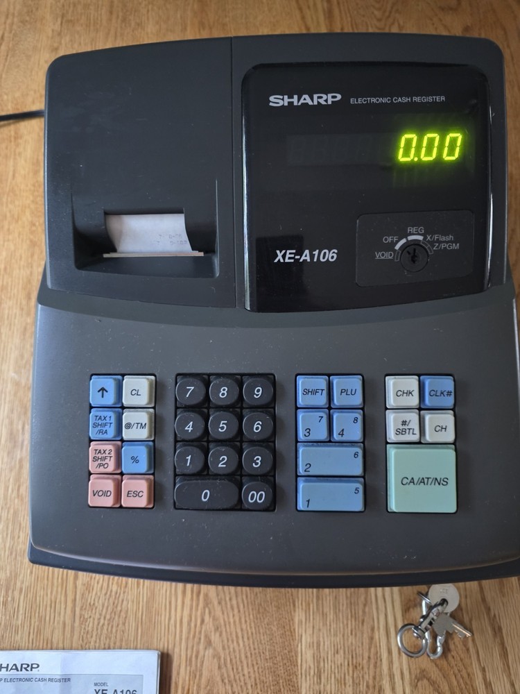Sharp XE-A106 Electronic Cash Register Keys Included