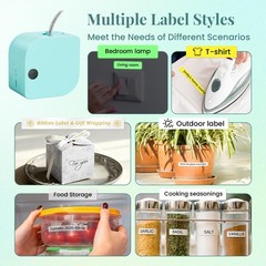 P12 Mini Bluetooth Thermal Transfer Label Maker Machine Green Ribbon Print
